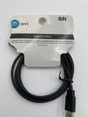 Onn USB 2.0 Cable 6' Computer Network Printer External Storage Webcam Keyboard - Image 1 of 4