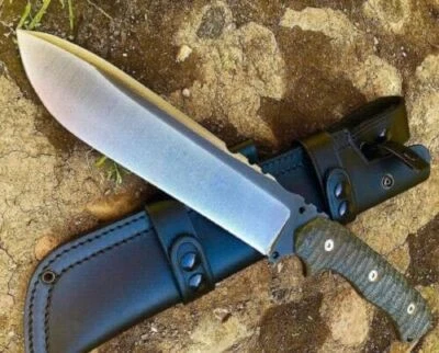 CUSTOM HANDMADE D2 TOOL STEEL BOWIE KNIFE HUNTING KNIFE SURVIVAL KNIFE - Image 1 of 4