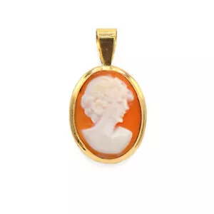 18k Yellow Gold Cameo Pendant - Picture 1 of 3