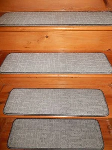 13 Step = 9'' x 30'' + 1 Landing 27'' x 30'' Stair Treads Woven carpet . - Picture 1 of 5
