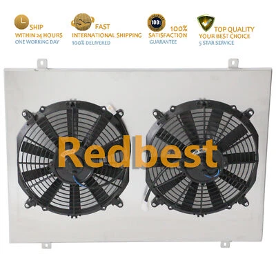 Cubierta de aluminio V8 de 5,0 L para Ford F100 150 250 350 Bronco 1981-1984 + ventilador de 2*12" Foto 1 de 4