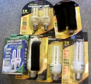 8x Ultracharge Energy Saving Fluorescent Lamps Light Bulbs 5W - 15W Bayonet - Picture 1 of 4