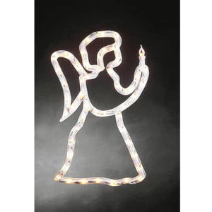 Weihnachts Fenster Bild Leucht Dekoration Beleuchtung Silhouette Engel 60 LEDs - Bild 1 von 2