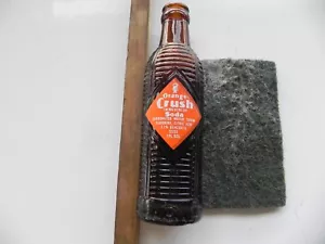 Vtg. Orange Crush 7 oz ACL Soda Brown Amber Beehive Bottle - Picture 1 of 3