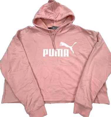 Puma Sudadera con Capucha Mujer Mediana Rosa Sudadera Suéter Top Corto Gimnasio Deletrear Damas Foto 1 de 4