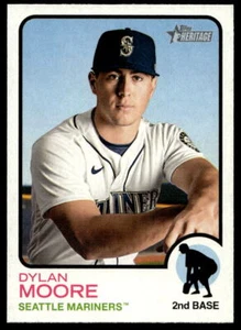 2022 Topps Heritage #251 Dylan Moore Seattle Mariners - Picture 1 of 2
