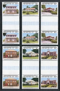 St. Kitts 239-244, MNH, Tourism Colonial Architecture.1989, Gutter PaIr x32319 - Picture 1 of 1
