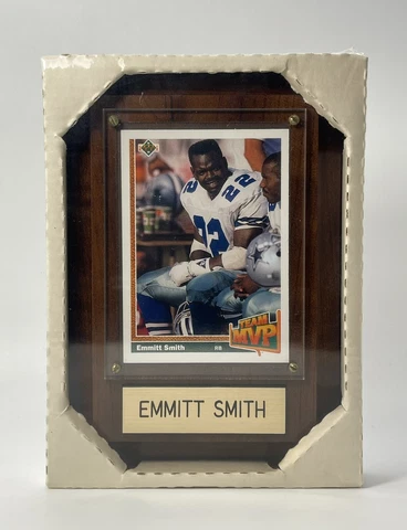 NEW Emmitt Smith Dallas Cowboys Sports Card Display Plaque w/Nameplate Cover