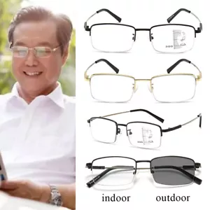 Occhiali miopia mezzo uomo moda miope metallo meno montatura ottica senza montatura ☽ - Foto 1 di 15