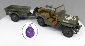 WW2, US, American, willys jeep, trailer, remorque, motorcity classic 1/43 peinte - Imagen 1 de 3