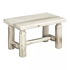 Montana Woodworks Hand-Crafted Transitional Wood Footstool in Natural - Picture 1 of 4