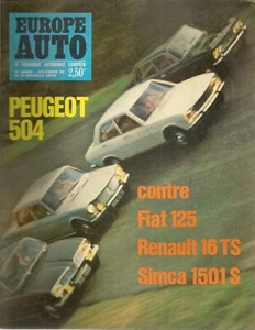 EUROPE AUTO 1968 21 TRIUMPH 2500 PI NSU 1000 TT & TTS FIAT 124 COUPE R16 TS 504 - Imagen 1 de 2