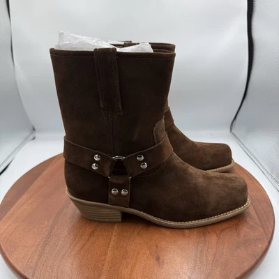 Botas al tobillo Jeffrey Campbell Waylon-Lo punta cuadrada gamuza occidental para mujer talla 9 Foto 1 de 4