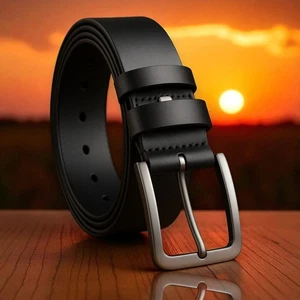 Mens High Quality Leather Belts For Men Dress Black Belt for Mens Many & Sizes - Imagen 1 de 5