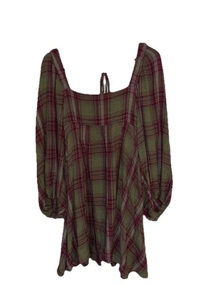 Urban Outfitters Long Sleeve Mini Dress, Size L, Purple Plaid - Image 1 of 4