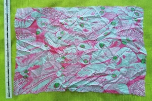 Handmade Fish Silk Screen Print Fabric 60x40cm Blue Pink Green Animal Print - Picture 1 of 9