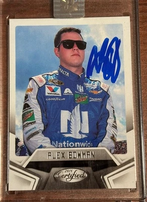 Tarjeta autografiada firmada por Alex Bowman #34 NASCAR 2016 con certificación Panini Foto 1 de 3