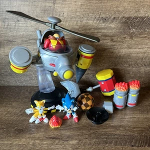 Sonic the Hedgehog Eggman Egg Mobile Battle Set Elicottero Playset & Sonic Tails - Foto 1 di 7