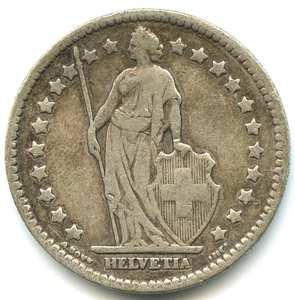 Suisse 1 franc argent Helvetia debout 1912 B n°7523 - Imagen 1 de 2