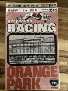 Vintage X2 Orange Park Greyhound Racing Pamphlet Roosevelt FL January 13 1973 - Picture 1 of 12