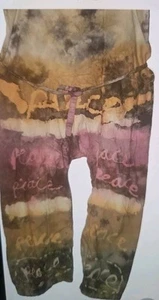 Kathmandu Batic Womens Pants Brown Tie Dye Wide Leg Drawstring Hippie Size S - Picture 1 of 15