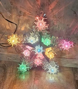 Vintage Woolworth Weihnachten STERNBAUMAUFSATZ beleuchtetes Lametta elektrisch UL-gelistet EUC - Bild 1 von 7