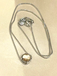 Caja colgante/collar pequeño de citrino chatelaine de plata esterlina .925 David Yurman - Imagen 1 de 15