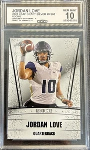 2020 Leaf Draft Rookie Silver Jordan Love #RS-05 Graded 10 Gem Mint - Picture 1 of 2
