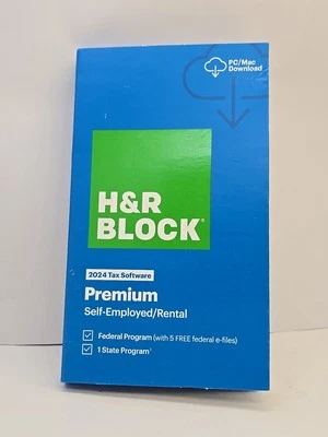 H&R Block 2024 Tax Software Premium  PC/Mac Download Actiation Key Card  Sealed - Image 1 of 4
