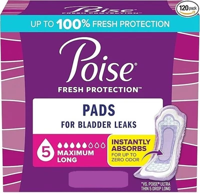Almohadillas para incontinencia Poise para mujer 5 gotas absorción máxima *168 unidades* Foto 1 de 4