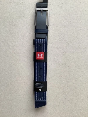 NUEVO Cinturón elástico Under Armour para hombre UA Golf azul marino gris a rayas UA9115 talla 36 Foto 1 de 3