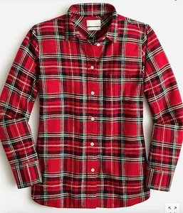 J. Crew Classic Fit Flanellhemd Good Tidings kariert Größe 8 BM934 - Bild 1 von 4