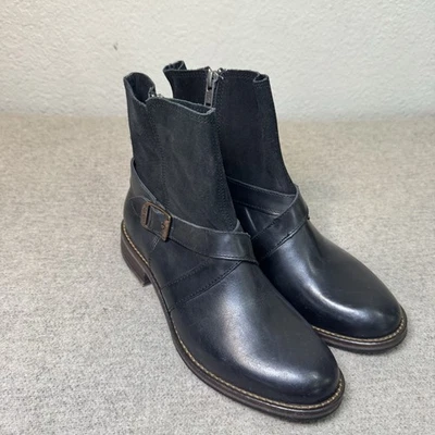 Wolverine Botas Mujer 7.5 Negro Perla Tobillo Cuero Gamuza Cremallera Lateral Lema Foto 1 de 4