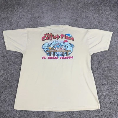 Camisa DE COLECCIÓN The Catfish Place Para Hombre Extra Grande Amarilla St Cloud Florida Foto 1 de 4