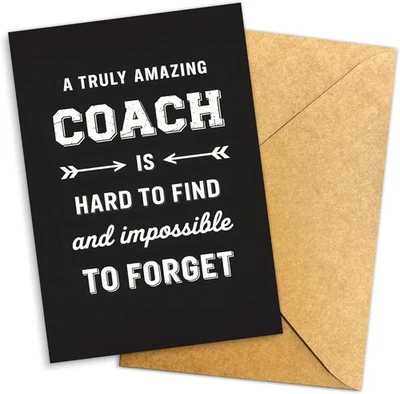 Thank You Card for Coach Men Women, Ideal Basketball Wrestling Soccer Retirement - Image 1 of 4