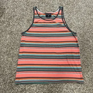 Billabong lachs gestreiftes Tanktop ärmelloses Shirt Herren Größe Medium - Bild 1 von 6