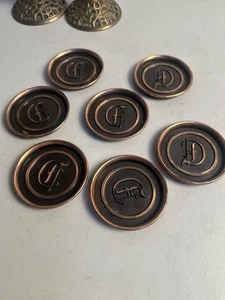 L.E. Mason Co Boston Massachusetts Drink Costers Set of 8 Copper Bronze DC - Picture 1 of 14