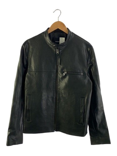 GIACCA COACH RIDERS SINGLE RIDER L PELLE DI PECORA NERA TINTA UNITA 33779