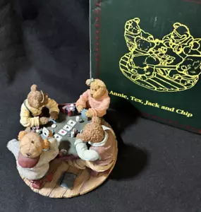 Boyds Bears Annie Tex Jack And Chip Shuffle Up and Deal #2277965 Man Cave 2005 - Picture 1 of 7