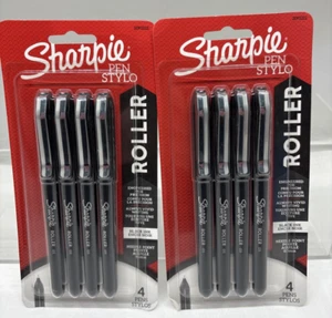 8 X Sharpie Rollerball Pens 0.5 mm Needle Point Black Ink NEW SEALED (B49 - Picture 1 of 6