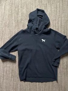 Women’s Pink Victorias Secret Black Hoodie, Size Small, EUC - Picture 1 of 2