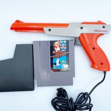 Authentic Nintendo NES Zapper Gun and Super Mario Bros Duck Hunt Game Bundle