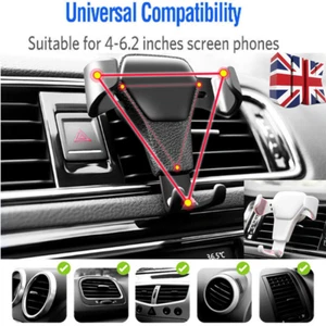 Universal Gravity Car Holder Mount Air Vent Stand Cradle For Mobile Cell Phone - Picture 1 of 16