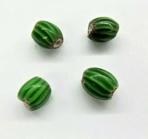 4 Pc  Venetian Watermelon Oval Trade Beads Murano   #TB79   Bin J2 - Picture 1 of 2