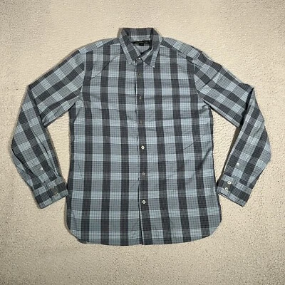 John Varvatos Shirt Mens Medium Plaid Button Up 100% Cotton Casual Preppy Slim - Image 1 of 4