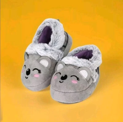 Koala - Zapatillas para niños temáticas Wonder Nation talla 6 ribete de piel sintética gris antideslizante Foto 1 de 4