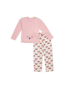 NWT Girls 14-16 Fleece Pants & Long Sleeve Shirt Pajama Set PJ RAINBOW Pajamas - Picture 1 of 2