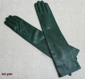 women 47cm(18.5")classic plain style elbow long leather gloves(multi colors) - Picture 1 of 15