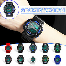 HONHX Waterproof Men Sports Electronic Watch PVC Band Digital Quartz Watch'