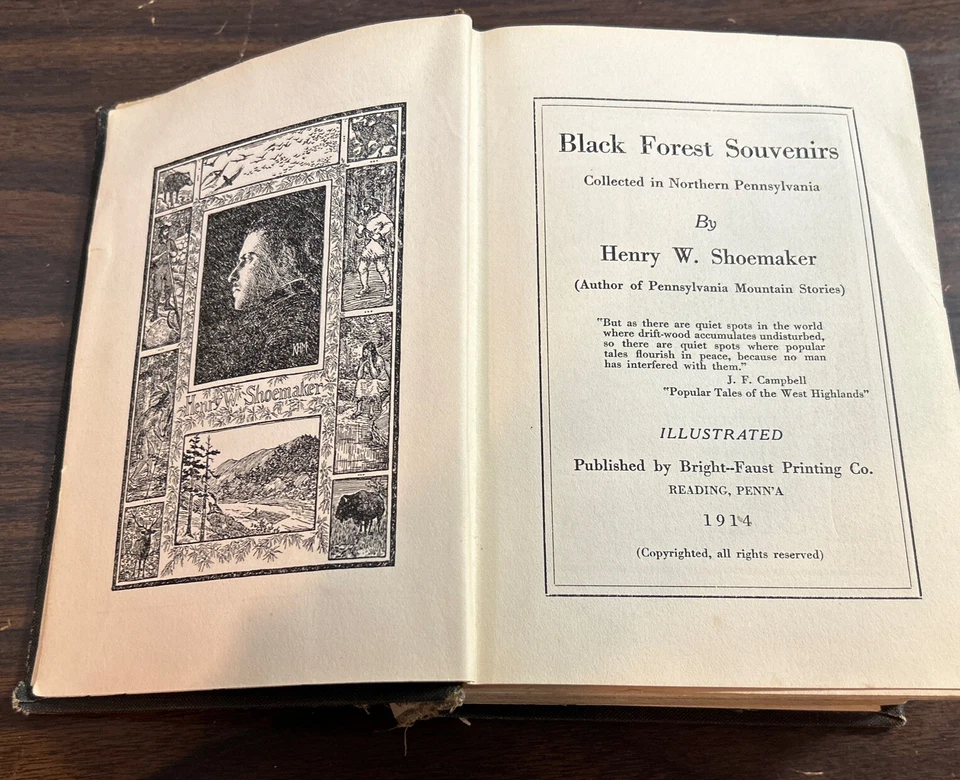 BLACK FOREST  SIGNED H. W. SHOEMAKER Pennsylvania Mountain Stories 1914 - Image 1 of 4